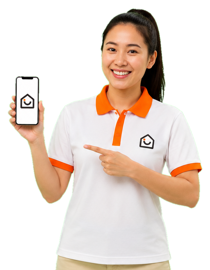 Customer using the Helper Provider app