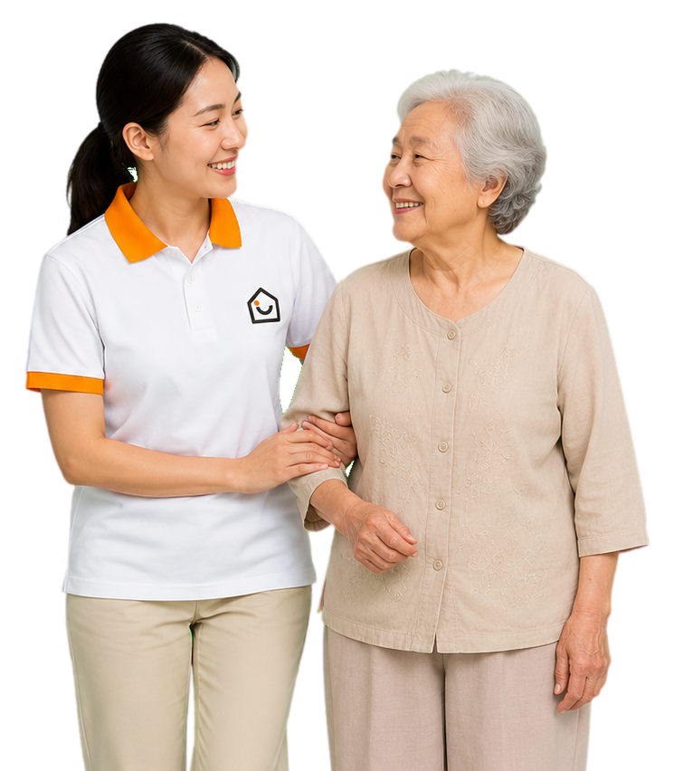 Helper Provider caregiver with a client